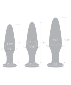 Glas 3-Piece Glass Anal Plug Training Set