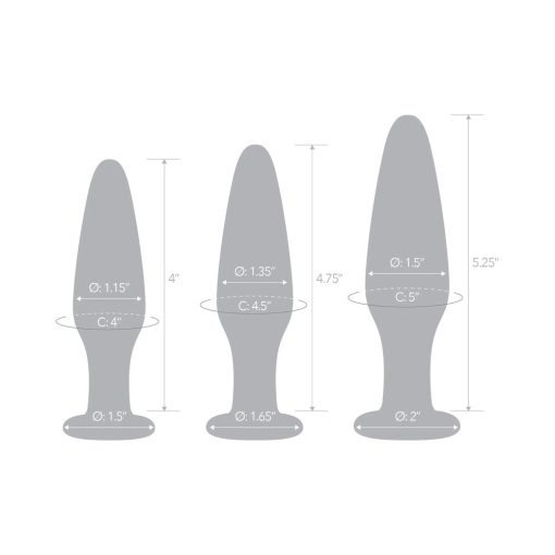 Glas 3-Piece Glass Anal Plug Training Set - Image 7
