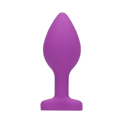 Ouch! Flexible Silicone Diamond Heart Butt Plug Purple Regular - Image 2