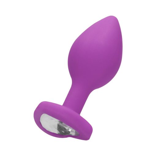 Ouch! Flexible Silicone Diamond Heart Butt Plug Purple Regular - Image 4