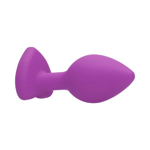 Ouch! Flexible Silicone Diamond Heart Butt Plug Purple Regular - Image 5