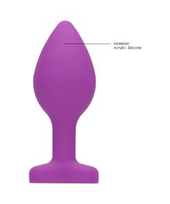 Ouch! Flexible Silicone Diamond Heart Butt Plug Purple Regular
