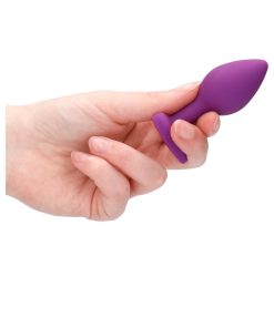 Ouch! Flexible Silicone Diamond Heart Butt Plug Purple Regular