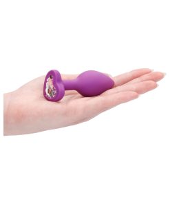 Ouch! Flexible Silicone Diamond Heart Butt Plug Purple Regular