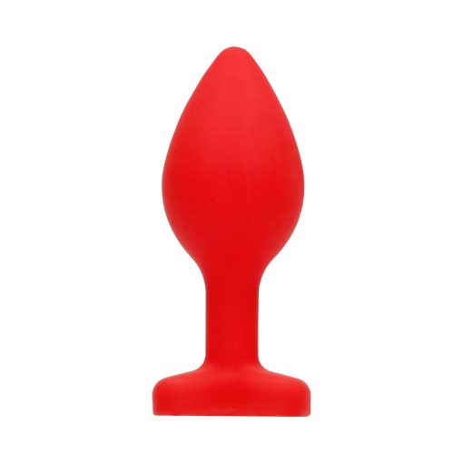 Ouch! Flexible Silicone Diamond Heart Butt Plug Red Large - Image 2