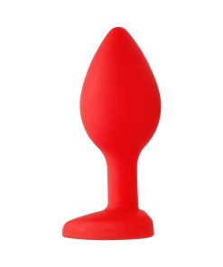 Ouch! Flexible Silicone Diamond Heart Butt Plug Red Large