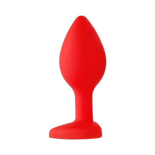 Ouch! Flexible Silicone Diamond Heart Butt Plug Red Large - Image 3