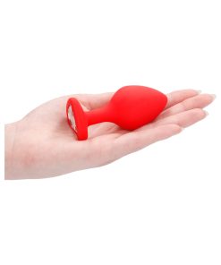 Ouch! Flexible Silicone Diamond Heart Butt Plug Red Large