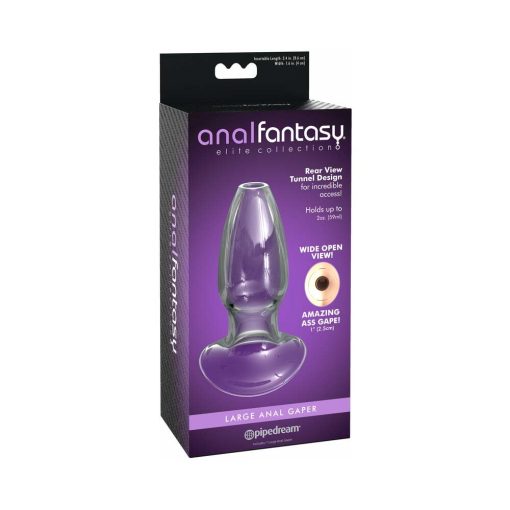 Anal Fantasy Elite Collection Large Anal Gaper Glass Tunnel Plug Clear