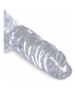 King Cock Clear 4 In. Cock With Balls Realistic Suction Cup Dildo