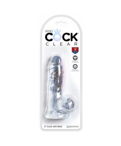 King Cock Clear 5 In. Cock With Balls Realistic Suction Cup Dildo