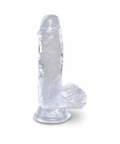 King Cock Clear 5 In. Cock With Balls Realistic Suction Cup Dildo