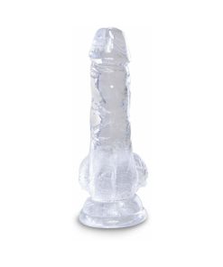 King Cock Clear 5 In. Cock With Balls Realistic Suction Cup Dildo