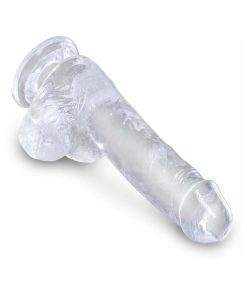 King Cock Clear 6 In. Cock With Balls Realistic Suction Cup Dildo