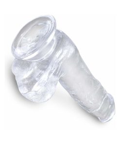 King Cock Clear 6 In. Cock With Balls Realistic Suction Cup Dildo
