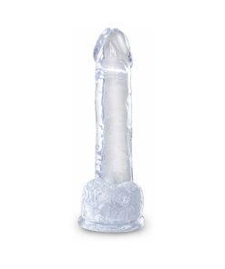 King Cock Clear 7 In. Cock With Balls Realistic Suction Cup Dildo