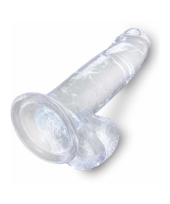 King Cock Clear 7 In. Cock With Balls Realistic Suction Cup Dildo