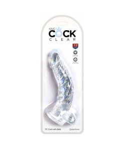 King Cock Clear 7.5 In. Cock With Balls Realistic Suction Cup Dildo