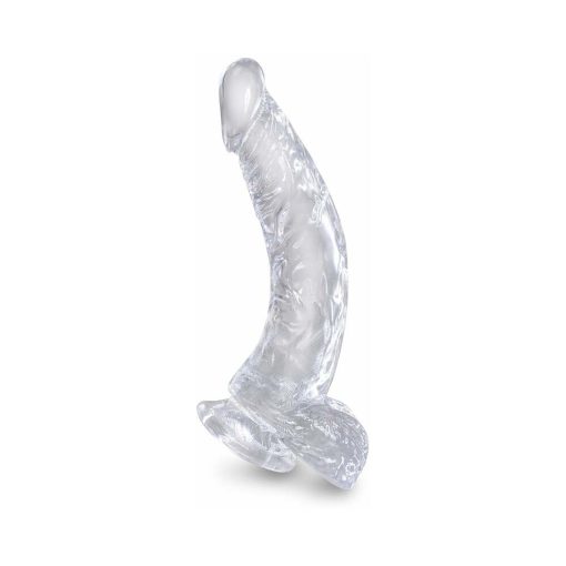 King Cock Clear 7.5 In. Cock With Balls Realistic Suction Cup Dildo - Image 2