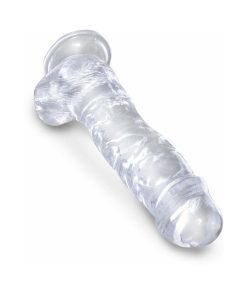 King Cock Clear 8 In. Cock With Balls Realistic Suction Cup Dildo