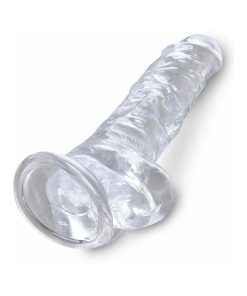 King Cock Clear 8 In. Cock With Balls Realistic Suction Cup Dildo