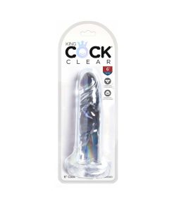 King Cock Clear 6 In. Cock Realistic Dildo With Suction Cup