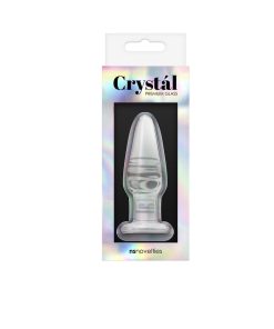 Crystal Tapered Glass Anal Plug Small Clear
