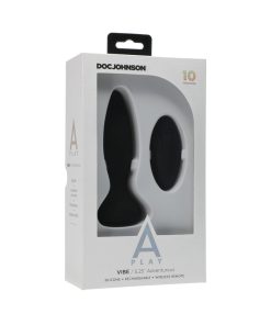 A-Play Vibe Adventurous Rechargeable Silicone Anal Plug With Remote Black