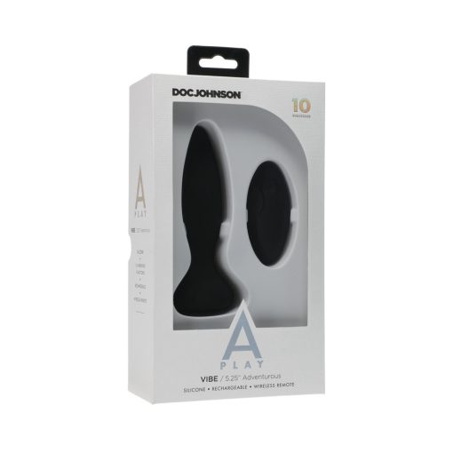 A-Play Vibe Adventurous Rechargeable Silicone Anal Plug With Remote Black