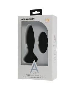 A-Play Vibe Adventurous Rechargeable Silicone Anal Plug With Remote Black