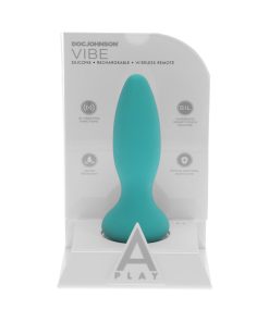A-Play Vibe Adventurous Rechargeable Silicone Anal Plug With Remote Teal