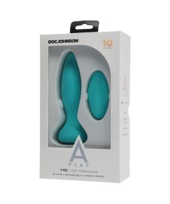 A-Play Vibe Adventurous Rechargeable Silicone Anal Plug With Remote Teal