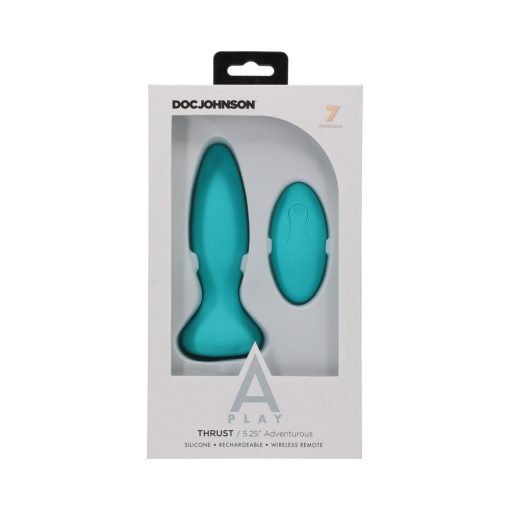 A-Play Thrust Adventurous Rechargeable Silicone Anal Plug With Remote Teal - Image 8