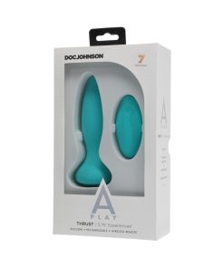 A-Play Thrust Experienced Rechargeable Silicone Anal Plug With Remote Teal 14 A-Play Thrust Experienced Rechargeable Silicone Anal Plug With Remote Teal