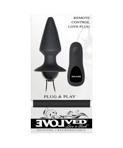 Evolved Plug & Play Rechargeable Remote-Controlled Vibrating Silicone Anal Plug Black