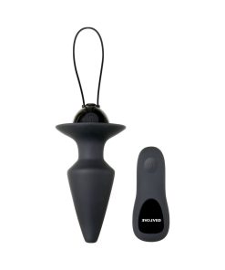 Evolved Plug & Play Rechargeable Remote-Controlled Vibrating Silicone Anal Plug Black