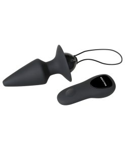 Evolved Plug & Play Rechargeable Remote-Controlled Vibrating Silicone Anal Plug Black