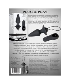 Evolved Plug & Play Rechargeable Remote-Controlled Vibrating Silicone Anal Plug Black
