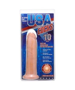 Usa Cocks 10 In. Ameriskin Dual Density Dildo Light
