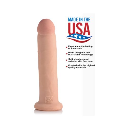 Usa Cocks 10 In. Ameriskin Dual Density Dildo Light - Image 7
