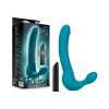 Temptasia Luna 9 In. Silicone Strapless Strap-On Dildo With Rechargeable Bullet Vibrator Teal