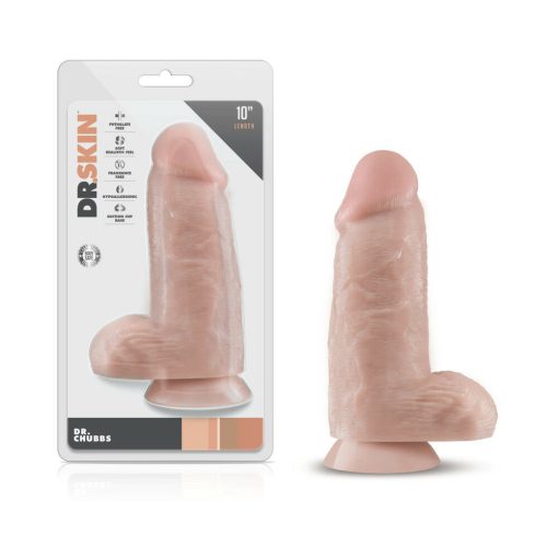 Dr. Skin Dr. Chubbs Realistic 10 In. Dildo With Balls Beige