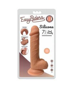 Curve Toys Easy Riders 7 In. Dual Density Silicone Dildo With Balls & Suction Cup Light