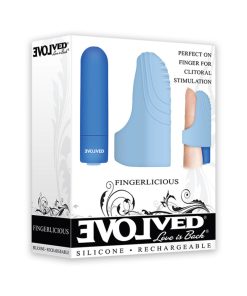 Evolved Fingerlicious Rechargeable Silicone Finger Vibrator Blue