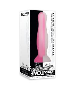 Evolved Luminous Glow In The Dark Dual Density Silicone Anal Plug Clear/Pink Small