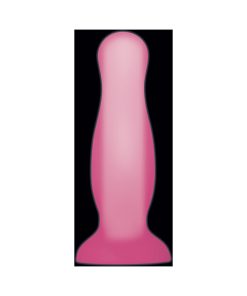 Evolved Luminous Glow In The Dark Dual Density Silicone Anal Plug Clear/Pink Small