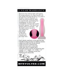 Evolved Luminous Glow In The Dark Dual Density Silicone Anal Plug Clear/Pink Small