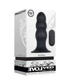 Evolved Kong Rechargeable Remote-Controlled Vibrating Silicone Anal Plug Black