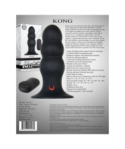 Evolved Kong Rechargeable Remote-Controlled Vibrating Silicone Anal Plug Black