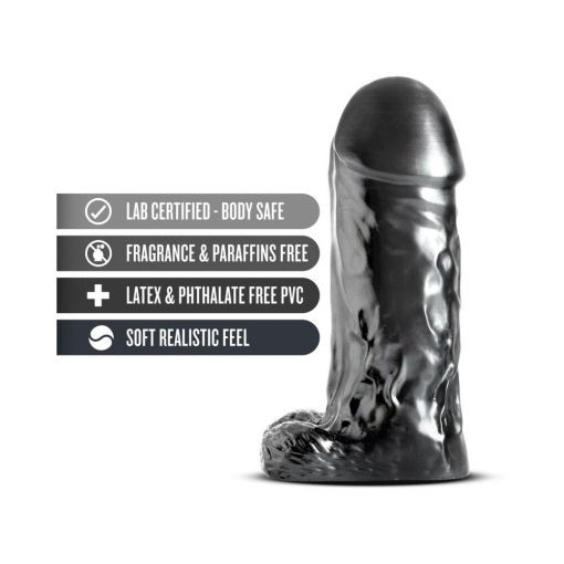 Jet Destroyer Realistic 10 In. Dildo With Balls Carbon Metallic Black - Image 3